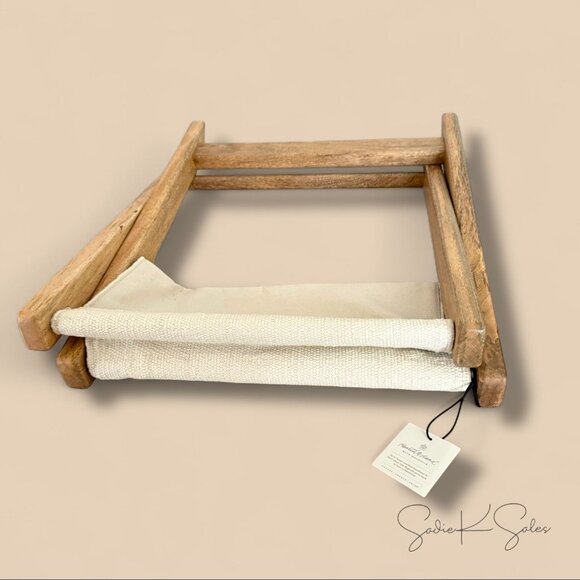 Foldable Outdoor Patio Stool Natural/Cream - Hearth & Hand Magnolia -Target 2025 - Picture 10 of 11